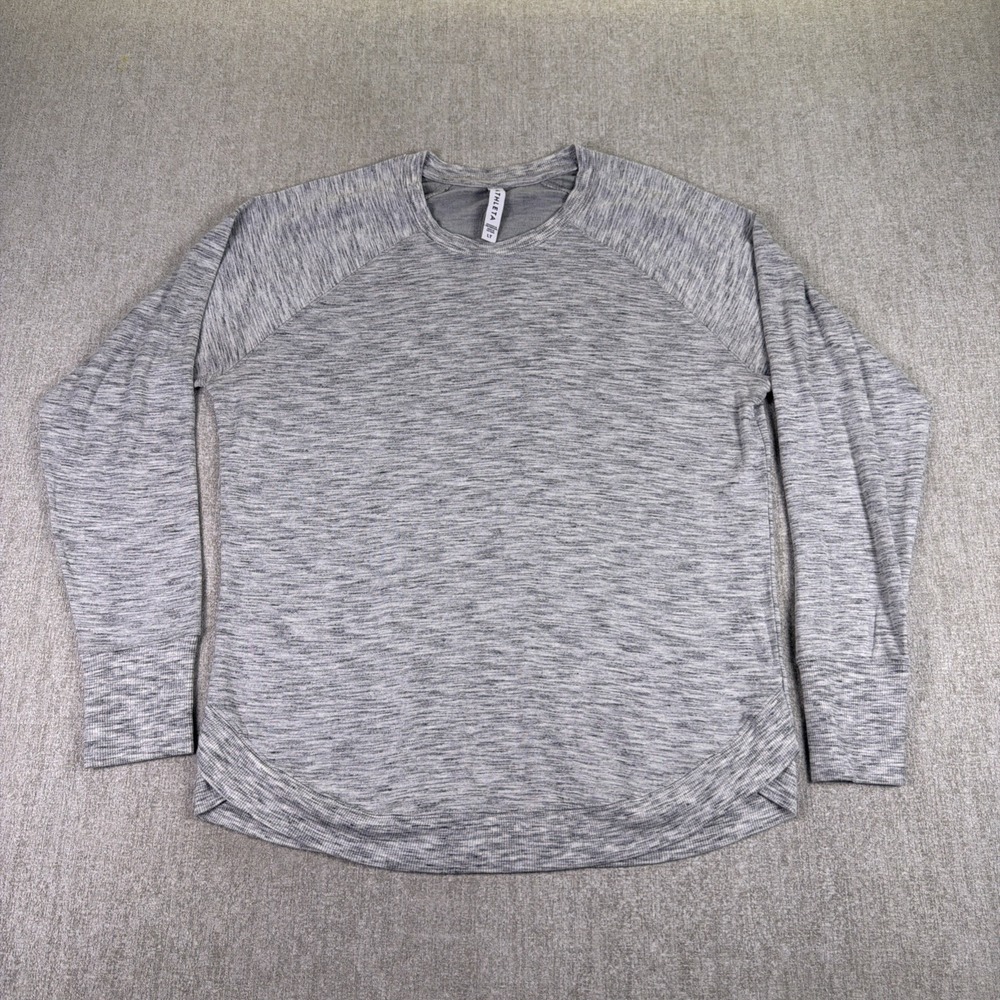 Athleta Mindset Sweatshirt Womens LT Gray Modal Lightweight Crewneck Lounge